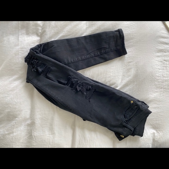 FRAME BLACK RIPPED SKINNY JEANS - Picture 4 of 4